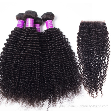 Wholesale Amazing High Grade 1 donor 100% Real Virgin Brazilian Indian Human Hair Bundles with Lace Closure for Black Women